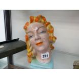 A CZECHOSLOVAKIA ART DECO GLAZED BUST.