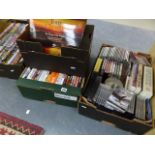 A LARGE QTY OF DVDS, RECORDS,ETC.