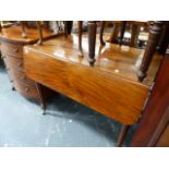 A REGENCY MAHOGANY PEMBROKE TABLE.