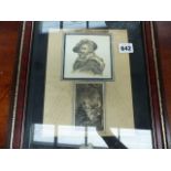 A 19th.C.FRAMED AND ANNOTATED PRINT.