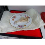 A ROYAL CROWN DERBY CAKE PLATE IN ORIGINAL BOX.