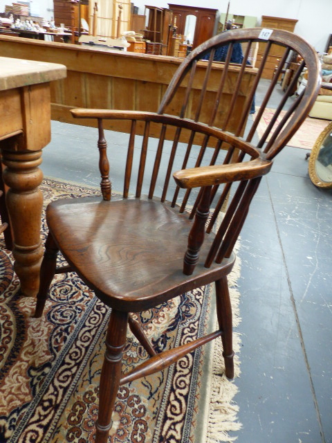 A 19th.C.STICK BACK WINDSOR ARMCHAIR.