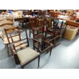 VARIOUS GEORGIAN, VICTORIAN AND OTHER DINING CHAIRS.