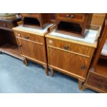 A PAIR OF SATINWOOD BEDSIDE CABINETS.