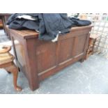 A 19th.C.OAK PANEL COFFER.