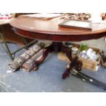 A LARGE 19th.C.MAHOGANY BREAKFAST TABLE.