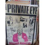 A LARGE COLLECTION OF PRIVATE EYE MAGAZINES.