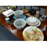 A DOULTON SERIESWARE PLATE, A DOULTON VASE,ETC.