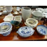 VARIOUS TUREENS AND VASES.