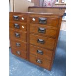 A PAIR OF MAHOGANY NESTS OF GRADUATED DRAWERS.