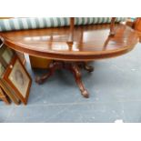 A VICTORIAN MAHOGANY BREAKFAST TABLE.