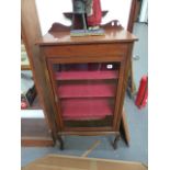 AN EDWARDIAN INLAID MUSIC CABINET.