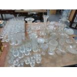 A LARGE QTY OF VICTORIAN AND LATER GLASSWARE.