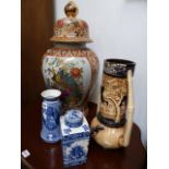 VARIOUS ORIENTAL STYLE VASES,ETC.