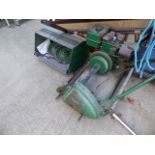 A VINTAGE CYLINDER MOWER AND GRASS BOX.