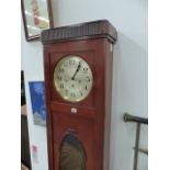 AN ART DECO CHIMING LONG CASE CLOCK.