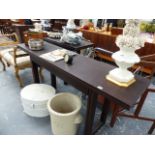 A PAIR OF HEALS FOLD OVER CONSOLE/DINING TABLES.