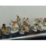 A COLLECTION OF 19th.C.STAFFORDSHIRE FIGURES.