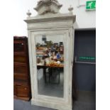 A LARGE FRENCH PAINTED ARMOIRE.