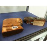 A PAIR OF COPPER ORE BOOKENDS.