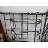 A VICTORIAN STYLE BRASS AND IRON DOUBLE BED FRAME.
