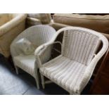 A LOOM CHAIR AND A RATTAN CHAIR.