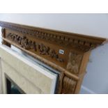 A PINE FIRE SURROUND.