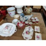 ROYAL CROWN DERBY PIN TRAYS AND OTHER CHINAWARE.