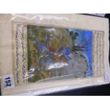 A COLLECTION OF INDO PERSIAN ILLUMINATED MANUSCRIPT LEAVES TO INCLUDE PORTRAITS, HUNTING SCENES,