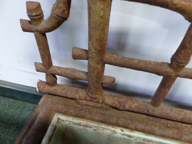 A 19th.C.CAST IRON HALL STAND OF FAUX BAMBOO DESIGN IN THE MANNER OF COALBROOKDALE. - Image 23 of 26