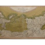 MAP: JOHN CAREY, 1799, A NEW MAP OF THE RUSSIAN EMPIRE, HAND COLOURED AND FRAMED AND GLAZED. 49 x