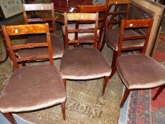 A SET OF EIGHT LATE GEORGIAN MAHOGANY DINING CHAIRS TOGETHER WITH TWO OTHERS OF THE SAME DESIGN