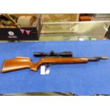 A GOOD DAYSTATE MIRAGE MKII .22 PRE-CHARGE AIR RIFLE, SERIAL No.XLR2217 WITH WALNUT STOCK AND FITTED