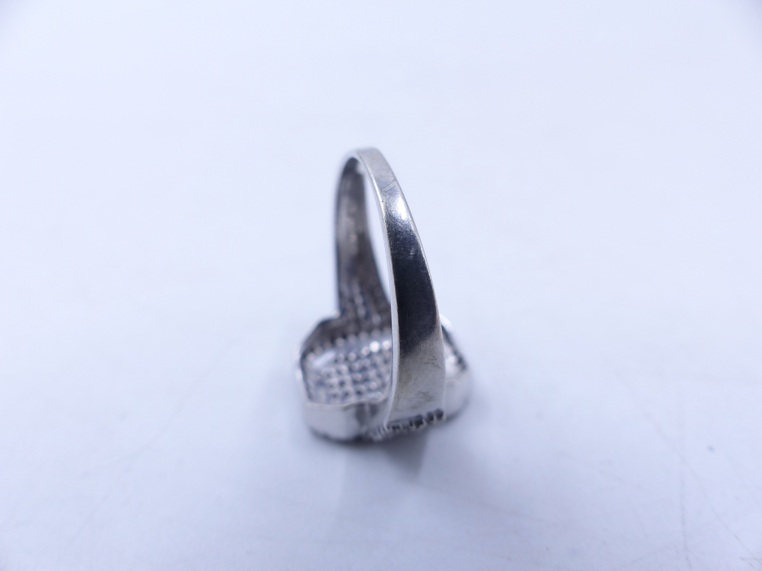 A 9ct WHITE GOLD DIAMOND PAVE SET RING. THE OCTAGONAL HEAD MEASURES 1.5cm X 1.1cm, WEIGHT 4.5grms, - Image 10 of 13