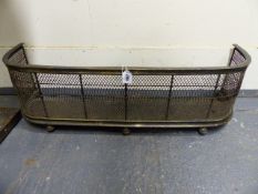 A 19th.C.BRASS AND WIREWORK NURSERY FENDER. W.100cms.