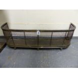 A 19th.C.BRASS AND WIREWORK NURSERY FENDER. W.100cms.