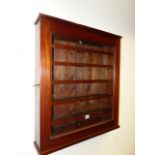 A 19th.C.MAHOGANY WALL CABINET WITH FITTED SHELVES. W.68 x H.78 X D.14cms.