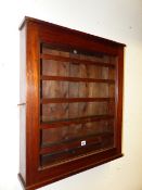 A 19th.C.MAHOGANY WALL CABINET WITH FITTED SHELVES. W.68 x H.78 X D.14cms.