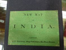 MAP: G.F.CRUCHLEY. A 19th.C.FOLDING MAP OF INDIA.