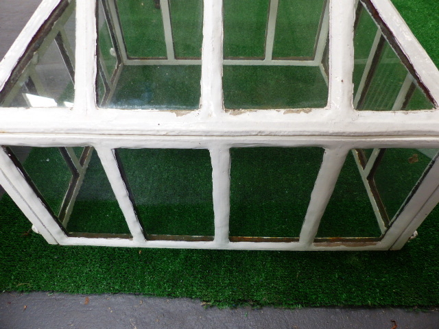 AN ANTIQUE CAST IRON FRAME GARDEN CLOCHE LATER PAINTED WHITE. - Image 16 of 24