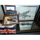 A COLLECTION OF RAF AND AVIATION RELATED PRINTS, PHOTOGRAPHS, CALENDARS AND OTHER EPHEMERA. (QTY)