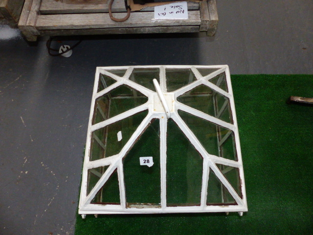 AN ANTIQUE CAST IRON FRAME GARDEN CLOCHE LATER PAINTED WHITE. - Image 3 of 24