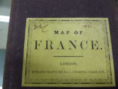 MAP: A COLLECTION OF ANTIQUE FOLDING MAPS OF VARIOUS EUROPEAN REGIONS, SOME WITH SLIP CASES TO
