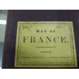 MAP: A COLLECTION OF ANTIQUE FOLDING MAPS OF VARIOUS EUROPEAN REGIONS, SOME WITH SLIP CASES TO