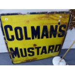 A COLMAN'S MUSTARD ENAMEL ADVERTISING SIGN. 97 x 94cms.