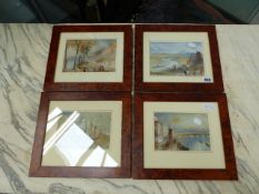 ENGLISH SCHOOL. FOUR ROMANTIC LANDSCAPES IN THE MANNER OF TURNER. 13 x 18.5cms. (4)