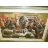 BARNETT FREEDMAN FOR GUINNESS, 1956. THE DARTS CHAMPION, SIGNED IN PLATE, A COLOUR LITHOGRAPH. 47