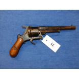 A 19th.C.PINFIRE 32 CALIBER REVOLVER. (NO CERTIFICATE REQUIRED)