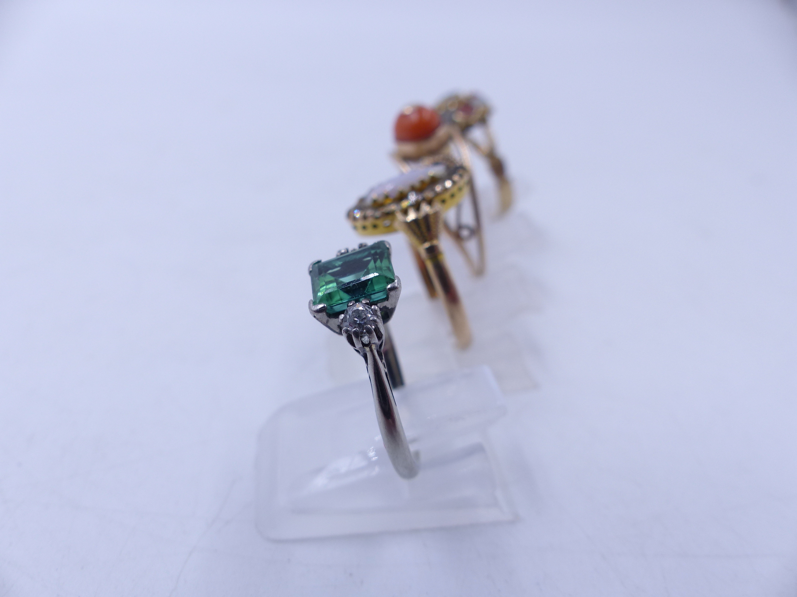 A COLLECTION OF EARLY JEWELLERY TO INCLUDE A VICTORIAN OPAL AND PASTE RING DATED 1907 CHESTER, A 9ct - Image 12 of 16