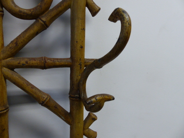 A 19th.C.CAST IRON HALL STAND OF FAUX BAMBOO DESIGN IN THE MANNER OF COALBROOKDALE. - Image 13 of 26